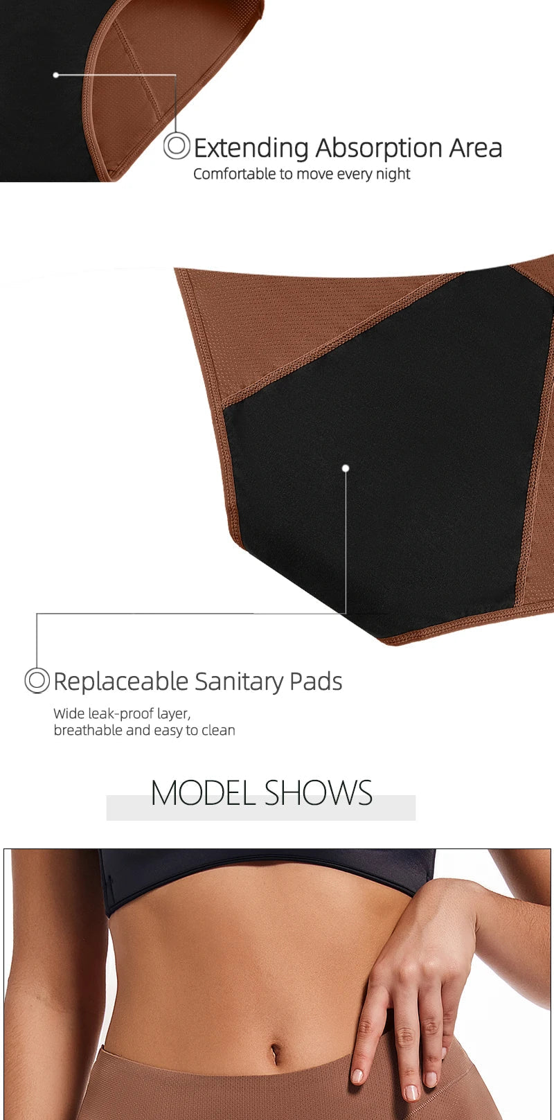 3 Layers Menstrual Panties Absorption Maternity Physiological Incontinence Breathable Briefs Waterproof Period Women's Underwear The Clothing Company Sydney