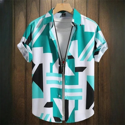 Short-sleeved shirt Floral Print Summer Beach casual men's Shirt - The Clothing Company Sydney