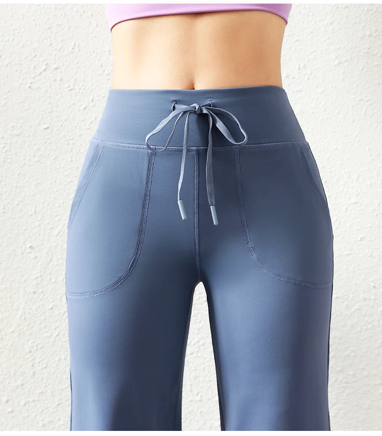 Women's Casual Loose Straight Running Sweatpants Wide Leg Drawstring Design With Side Pockets Leggings Yoga Pants The Clothing Company Sydney