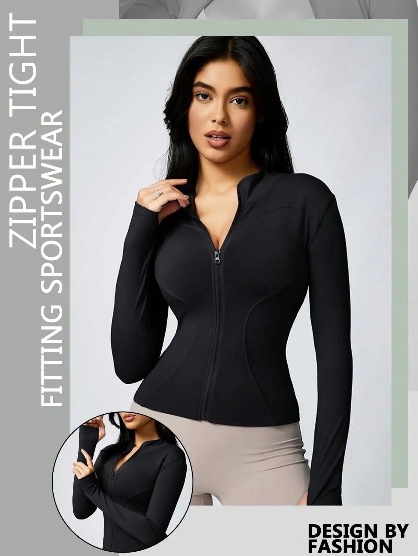 Women's Zipper Turtleneck Sports Long-Sleeve Sports Top, Gym Wear Ladies' Sportswear for Indoor Outdoor Jacket The Clothing Company Sydney