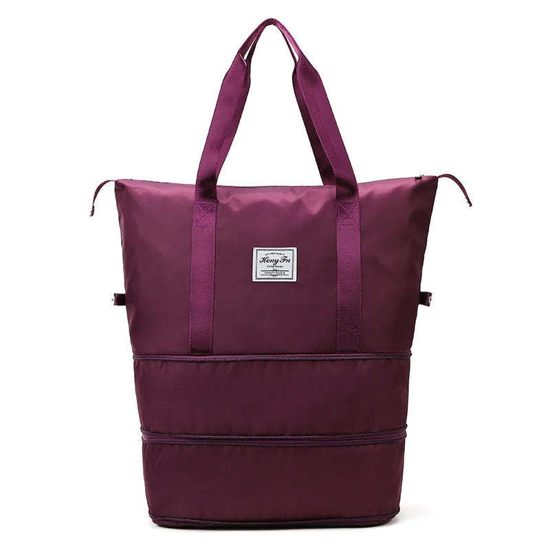 Travel Bag Women Shoulder Bag Casual Handbag Double Zipper Expansion Bag Large Bag Fashion Luggage Bag - The Clothing Company Sydney