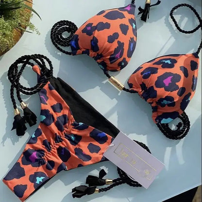 2 Piece Printed Swimwear Rope Bikini Split Swimsuit Bikini Set The Clothing Company Sydney