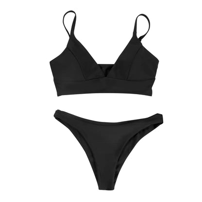 2 Piece Women's Push Up High Cut Bikini Set Two Piece Low Waist Swimsuit Fashion Swimming Set With Chest Pad Swimwear - The Clothing Company Sydney