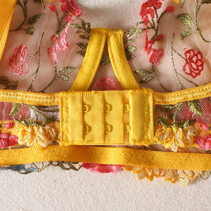 3 Piece Lingerie Sensual Lace Underwear Transparent Embroidery Garters Fancy Beautiful Bra Panties Intimate Set The Clothing Company Sydney