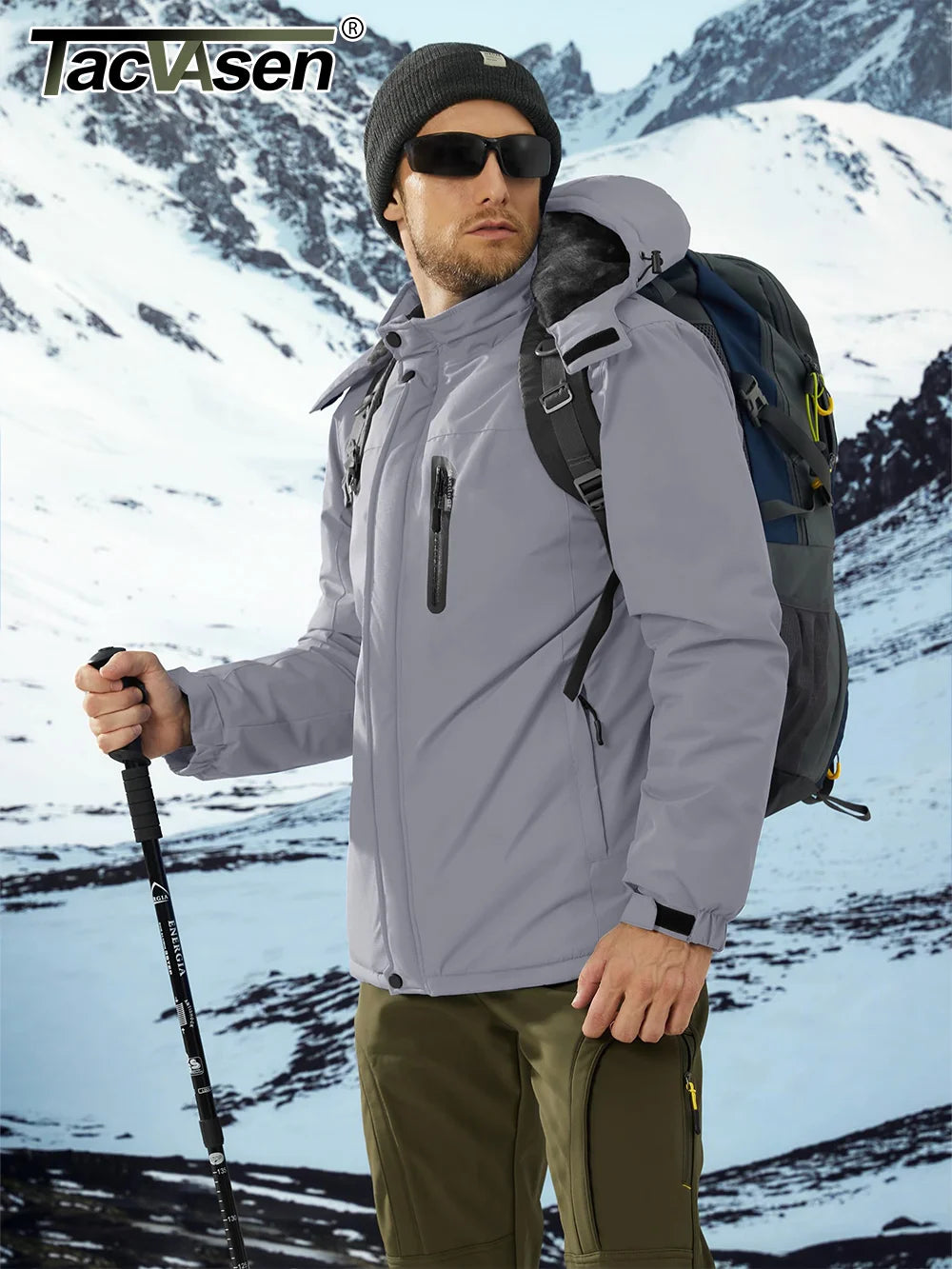 Winter Thicken Fleece Jacket Men's Waterproof Hiking Skiing Jackets Outdoor Mountain Trekking Windbreaker Parka - The Clothing Company Sydney