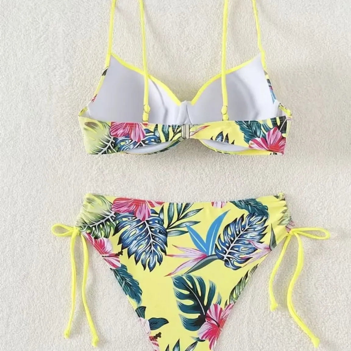 2 Piece Floral Print Swimsuit Beach Bikini Triangle Panty Swimwear Bikini Set - The Clothing Company Sydney