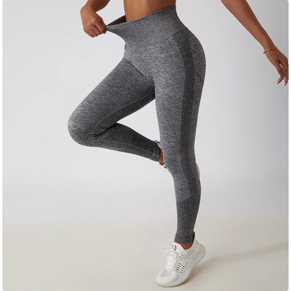 Women's Ribbed Seamless Yoga Pants High Waist Gym Leggings Sports Fitness Legging Running Tights - The Clothing Company Sydney