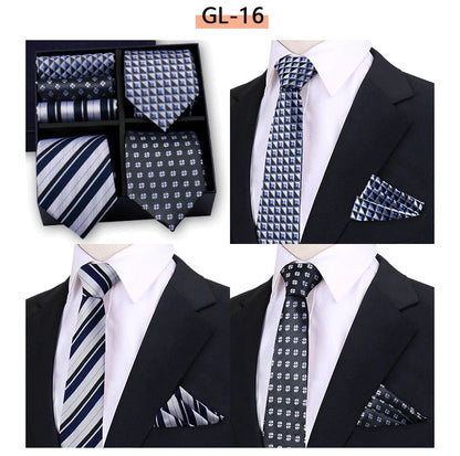 Luxury Men's Tie Sets In Gift Box Paisley Striped Necktie Handkerchief For Men Wedding Formal Clothing Accessories Set The Clothing Company Sydney
