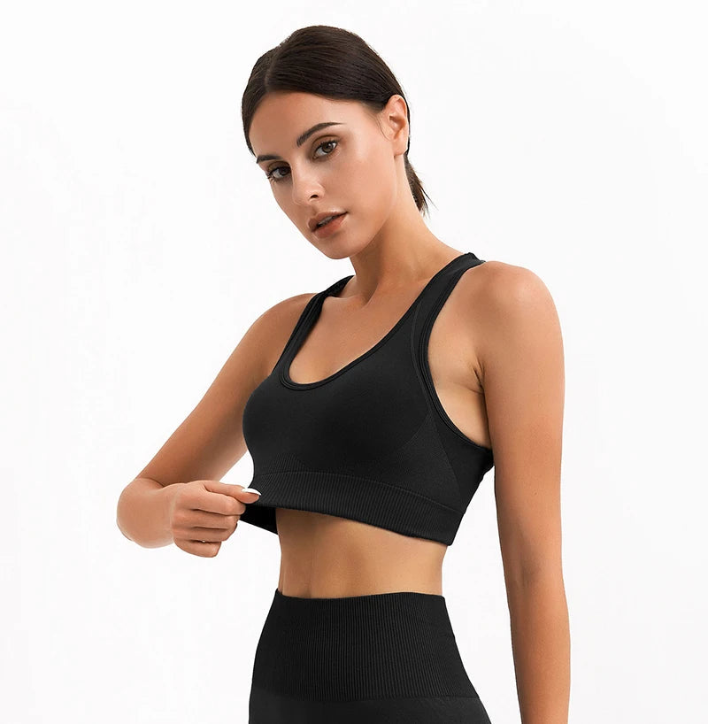 Tank Top Women's Gym Yoga Bra Padded Sports Bra Removable Workout Push Up Crop Top Fitness Bra Athletic Sportswear The Clothing Company Sydney