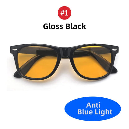 Night Vision Blue Light Blocking Glasses Men Square Computer Eye Protection Eyeglasses Gaming Women Orange Eyewear The Clothing Company Sydney