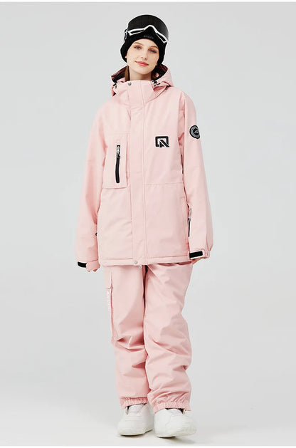 2 Piece Ski Sets for Women Ski Jackets and Pants Men Snowsuit Snowboard Coat Outfits Warm Hooded Waterproof Windproof Matching Set - The Clothing Company Sydney