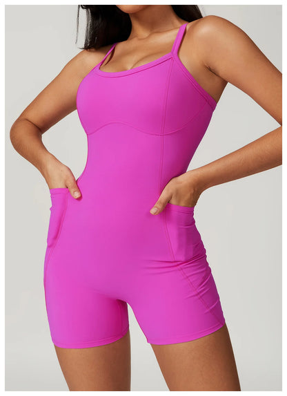 Women's Cross Strap Romper Backless Set Fitness Bodysuit Sportswear Gym Clothes Jumpsuit One-piece Playsuit Yoga Suit - The Clothing Company Sydney