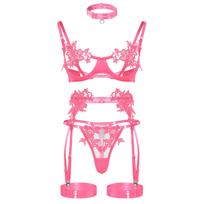 Lingerie Open Bra See Through Fancy Underwear Luxury Lace Outfits Intimate Lingerie Set - The Clothing Company Sydney