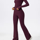 2 Piece Sports Suit Women Half Zipper Long Sleeves Slim Yoga Set Flared Activewear Gym Workout Sportswear The Clothing Company Sydney