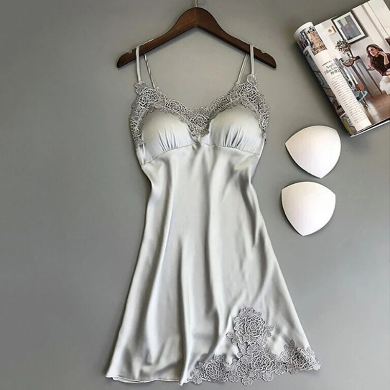 Women's Nightdress Ladies Spring And Summer Ice Silk Thin Halter Satin Night Dresses The Clothing Company Sydney