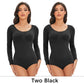 Spandex Elastic Body Suit Shapewear Women Body Shaper Long Sleeve Round Neck Seamless Shapers