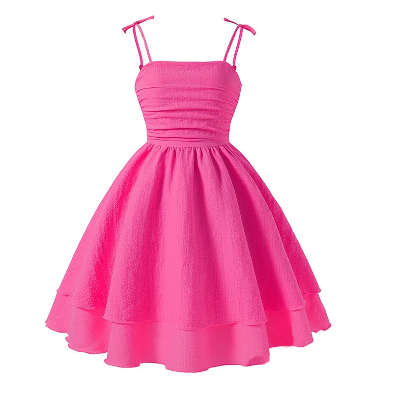 Kids Set Pink Tiered Sling Princess Dress Sweet Style Tween Girls Dress Birthday Party Dress The Clothing Company Sydney