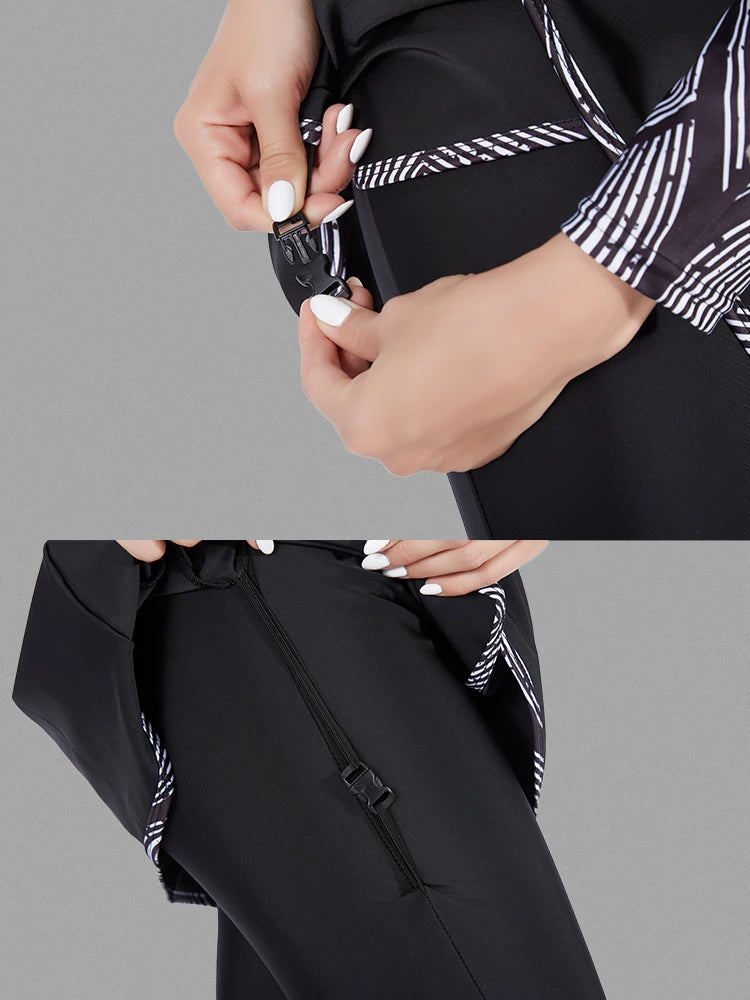 3 Piece Swimwear Women Full Length Patchwork Long Sleeves Sports Bathing Suit Quick Drying Swimsuit The Clothing Company Sydney