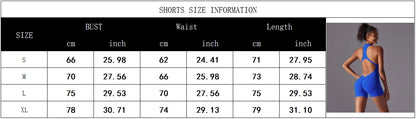 Hollow Backless Sport Jumpsuit Short Woman One Piece Gym Outfit Sleeveless Zipper Fitness Overalls Yoga Romper - The Clothing Company Sydney