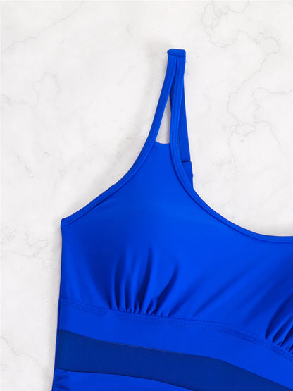 Mesh Pleated Monokini One Piece Swimsuit Solid Swimwear Beach Dress Swimming Bodysuit Beachwear The Clothing Company Sydney