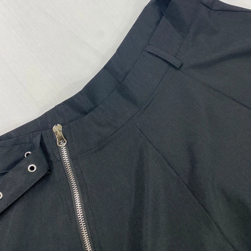 2 Piece Women's Solid Round Neck Sleeveless High Waist Vest Slim Top Loose With Pockets Zipper Long Skirt Matching Outfit Sets - The Clothing Company Sydney