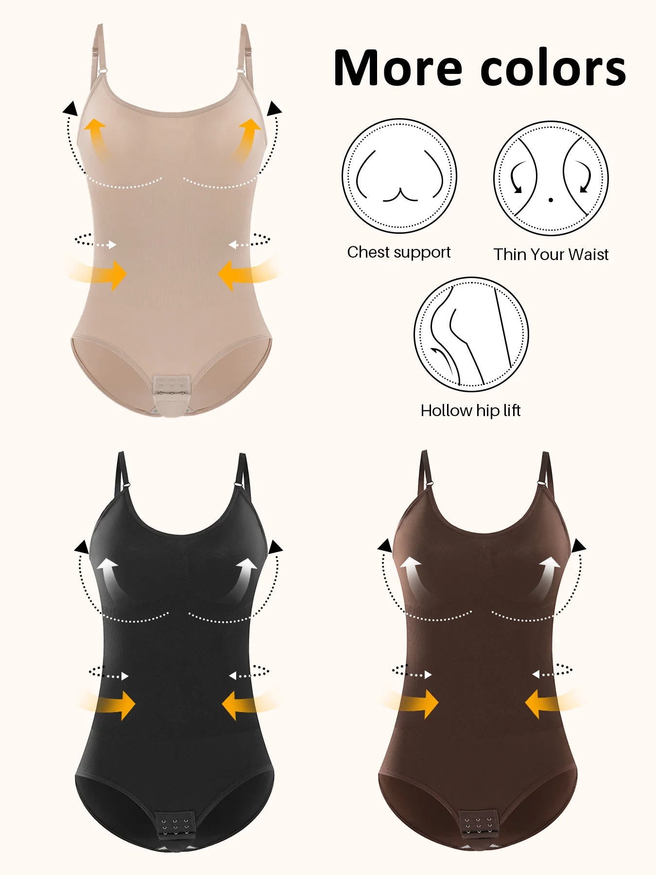 Women's Shapewear Seamless Full Body Shaper Smooth Out Bodysuit High Elastic Body Suits