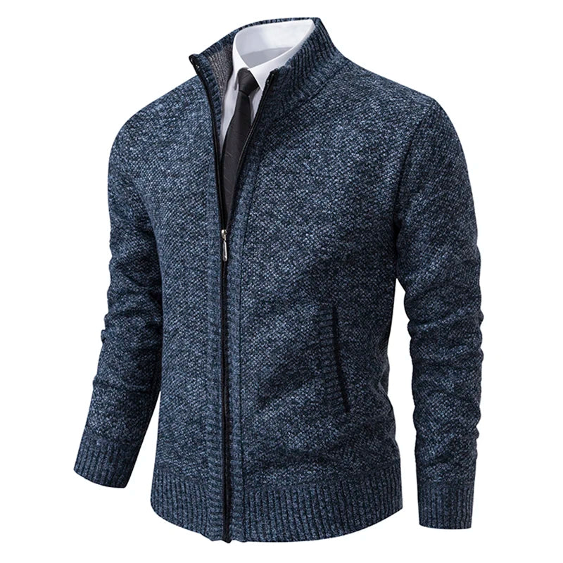 Men's Casual Stand Collar Sweater Zipper Cardigan The Clothing Company Sydney