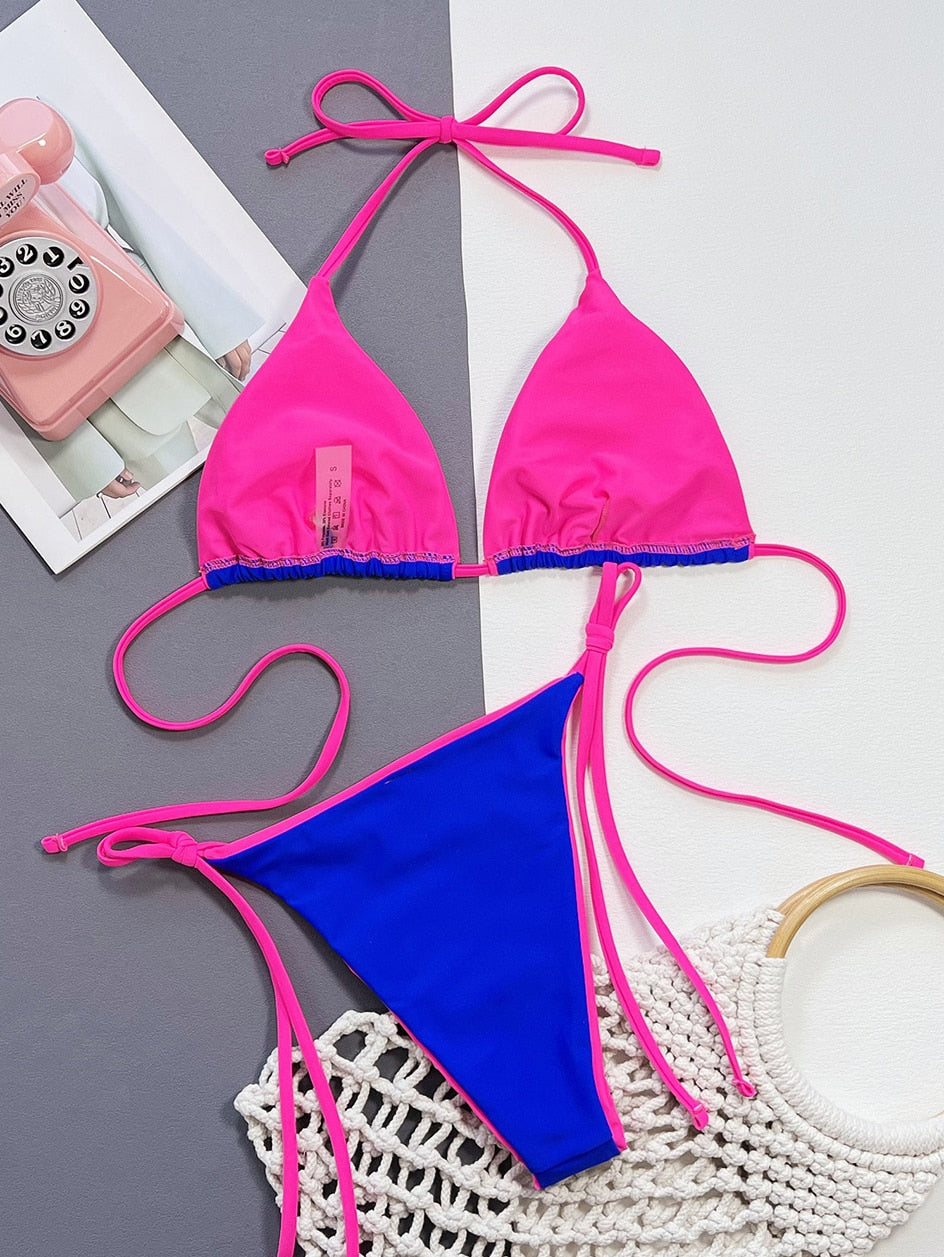 2 Piece Leopard Micro Bikini Swimsuit Swimwear Thong Bikinis Sets Brazilian Halter Beach Wear Bathing Suits The Clothing Company Sydney