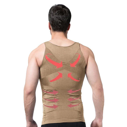 Men's Body Shapewear Corset Vest Shirt Compression Underwear Sports Vest Body Shaper - The Clothing Company Sydney
