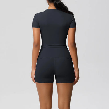 Workout Sportswear 2 Piece Piece Female Yoga Shirt Push Up Workout Clothes Outdoors Sport  High Waist  Fitness Sport Shorts - The Clothing Company Sydney