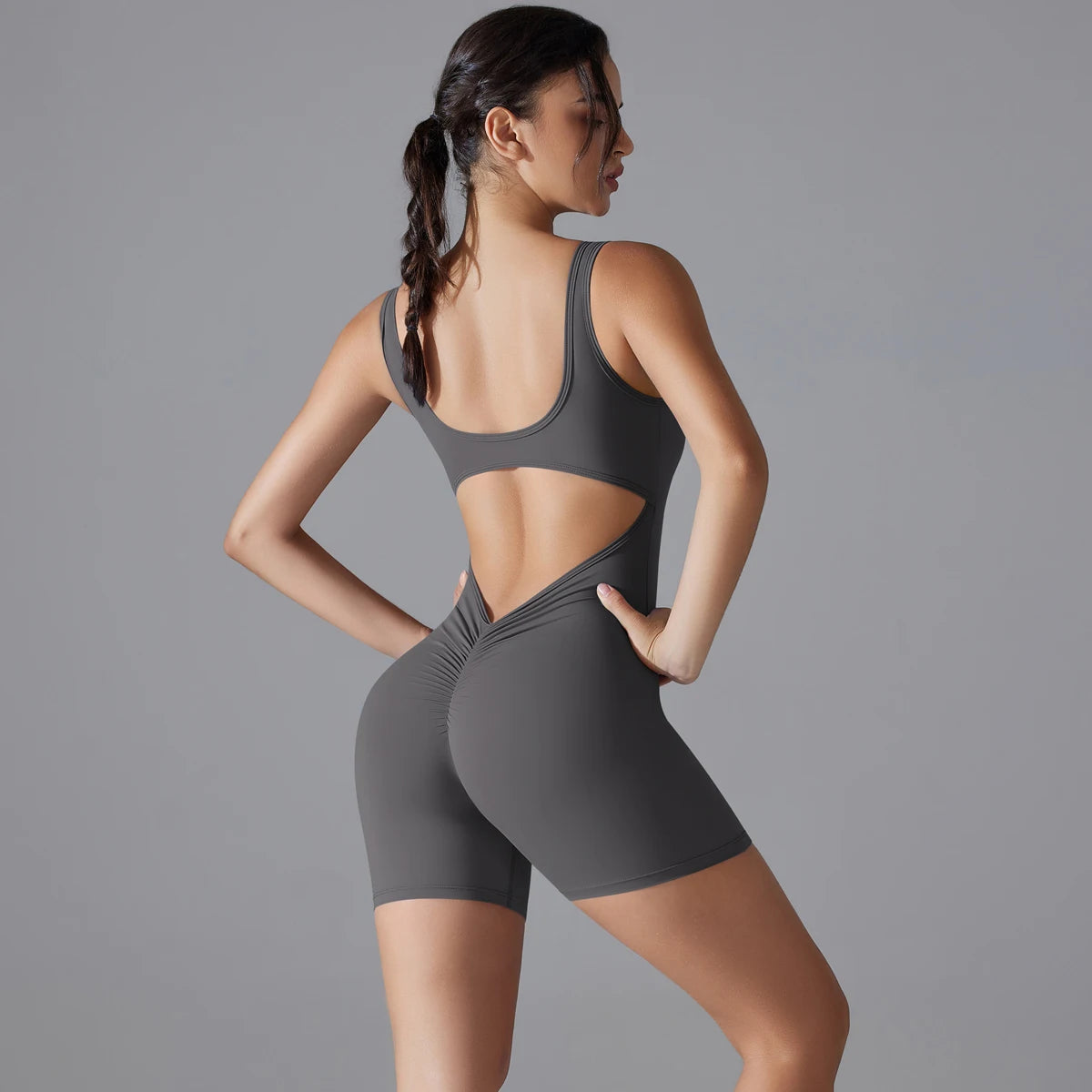 One Piece V Back Sports Jumpsuit Gym Romper Sleeveless Sportswear Bodysuit Women's Casual One-Piece Suit Yoga Clothing Set The Clothing Company Sydney