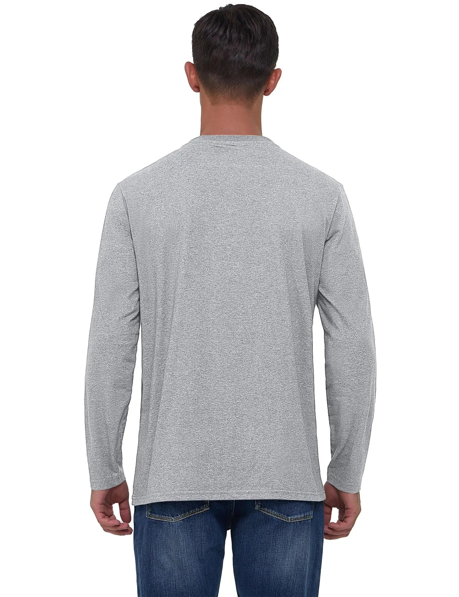 Long Sleeve Cotton T-shirt Mens Breathable Moisture Absorbing Casual T-shirt Spring Pullover Crew Neck Basic Tee Top The Clothing Company Sydney