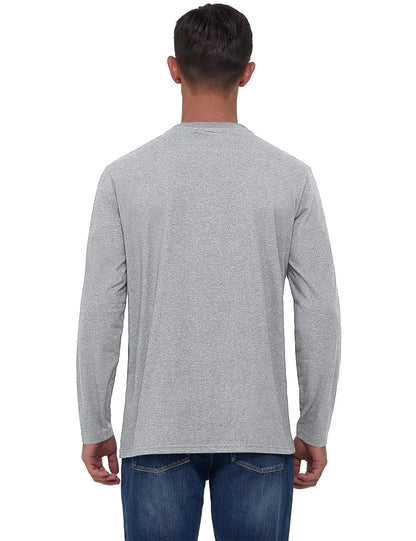 Long Sleeve Cotton T-shirt Mens Breathable Moisture Absorbing Casual T-shirt Spring Pullover Crew Neck Basic Tee Top The Clothing Company Sydney