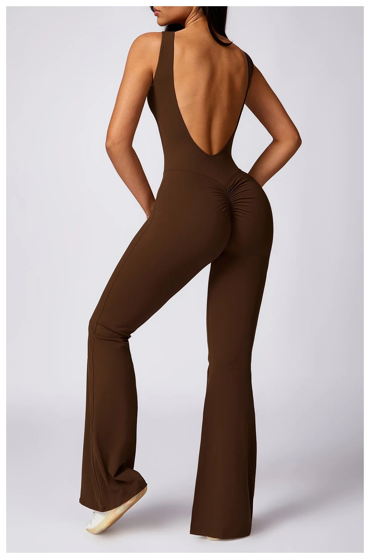 Women's V Back Jumpsuit Gym Set Sports Jumpsuit Training Yoga Suit Fitness Rompers Stretch Workout Bodysuits Sportswear - The Clothing Company Sydney