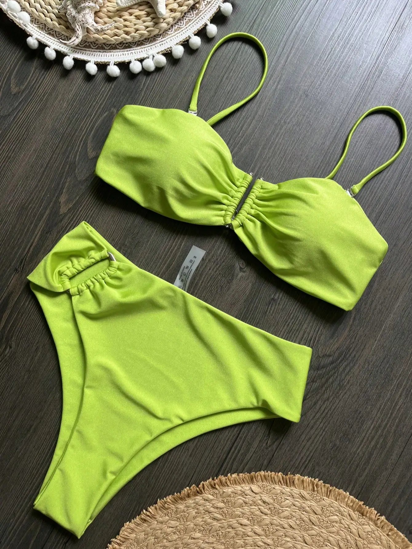 2 Piece Bandeau Bikini Push Up Swimsuit Swimwear Brazilian Bikini Set Thong Swim Suits Solid Beachwear The Clothing Company Sydney