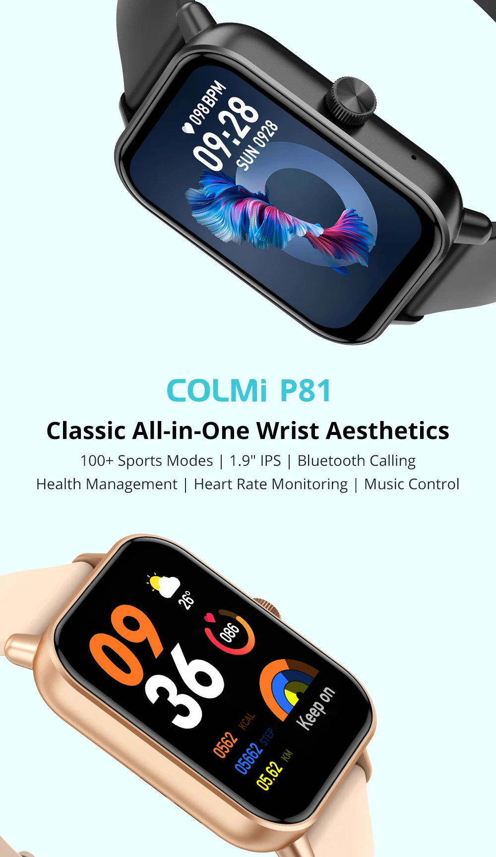 P81 Smart Watch Ultra 1.9 inch Screen 24H Health Monitor Bluetooth Smartwatch Men Women The Clothing Company Sydney
