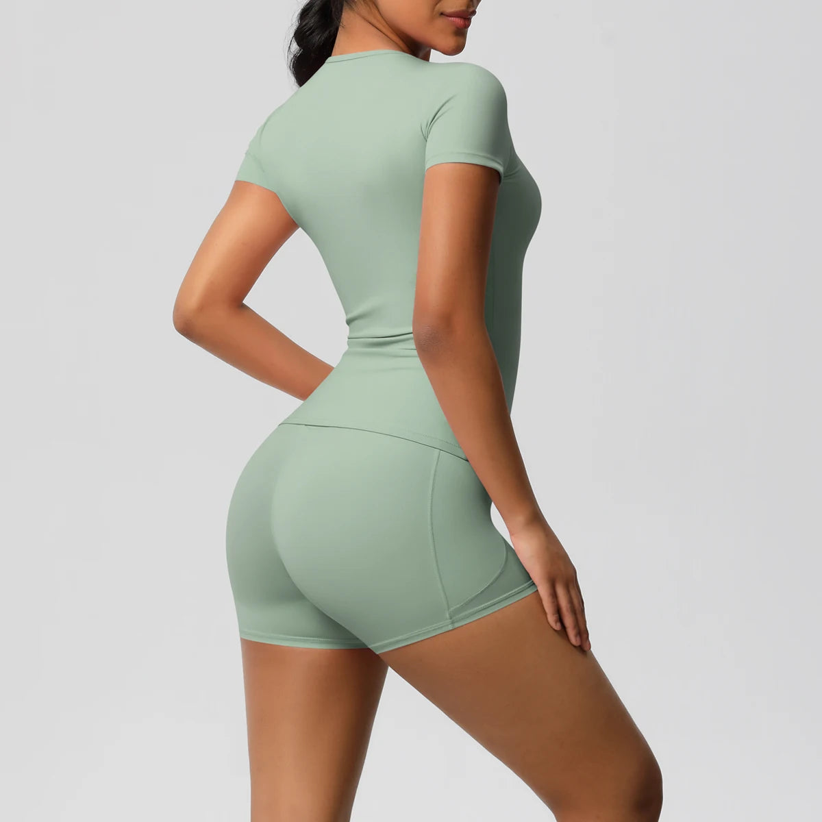 Workout Sportswear 2 Piece Piece Female Yoga Shirt Push Up Workout Clothes Outdoors Sport  High Waist  Fitness Sport Shorts - The Clothing Company Sydney