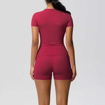 Workout Sportswear 2 Piece Piece Female Yoga Shirt Push Up Workout Clothes Outdoors Sport  High Waist  Fitness Sport Shorts - The Clothing Company Sydney