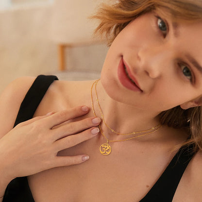 Hindu Yoga Om Aum Necklace For Men Women Amulet Stainless Steel Jewellery Shiva Accessories - The Clothing Company Sydney