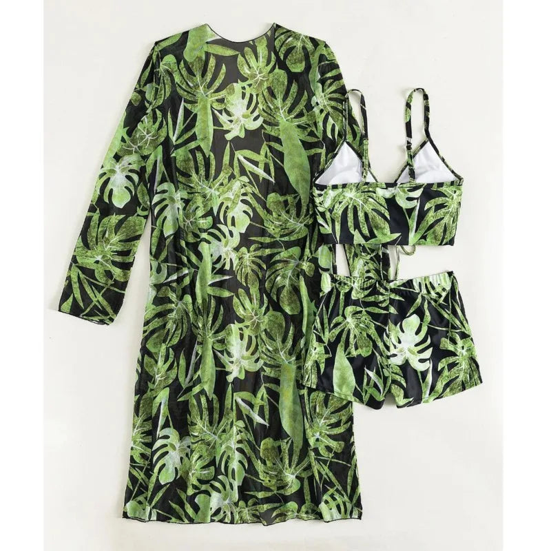 Print Three-Piece Swimsuits Tankini Sets Swimwear Push Up Beach Wear Bathing Suit Swimming Suit The Clothing Company Sydney