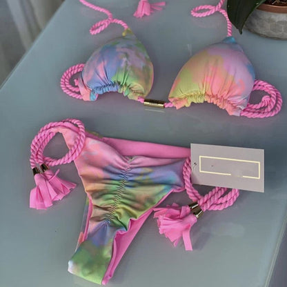 2 Piece Printed Swimwear Rope Bikini Split Swimsuit Bikini Set The Clothing Company Sydney