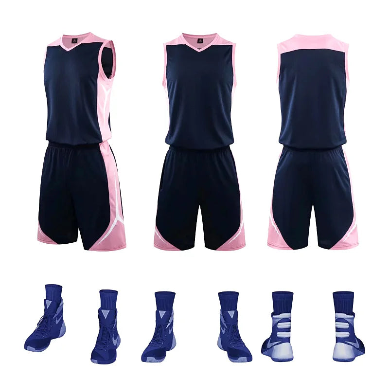 2 Piece Sportswear Basketball Jersey Shorts Set Blank custom Men Women Kids Basketball Uniforms - The Clothing Company Sydney