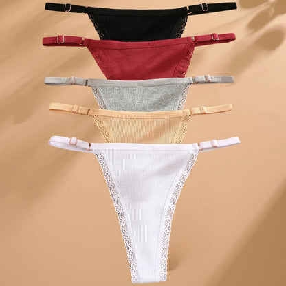 5 Pack G-string Panties Cotton Women's Underwear  Adjustable Waist Pantys Bikini Thongs Lingerie The Clothing Company Sydney