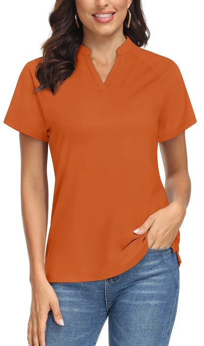 UPF 50+ V-neck Short Sleeve Golf Polo Shirts Women's Quick Dry Sun/UV Protection T-shirts Outdoor Sports Pullover Tops The Clothing Company Sydney