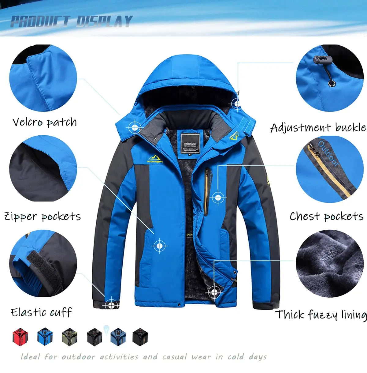 Winter Fleece Lining Parka Waterproof Men's Ski Snowboard Jackets Windproof Removable Hoodie Coats Casual Windbreaker - The Clothing Company Sydney