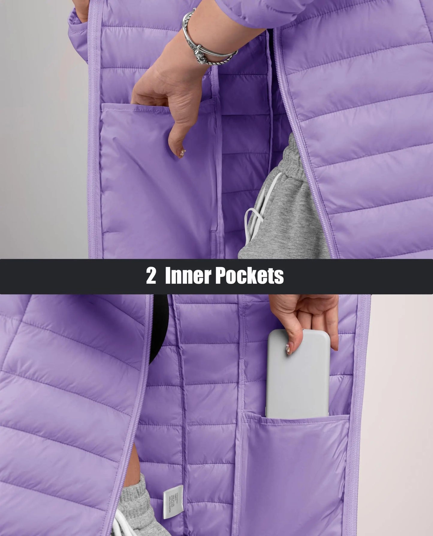 Warm Puffer Jackets Hooded Womens Full Zip Multi-pockets Quilted Jacket Winter Waterproof Camping Down Coat Lightweight Parka The Clothing Company Sydney