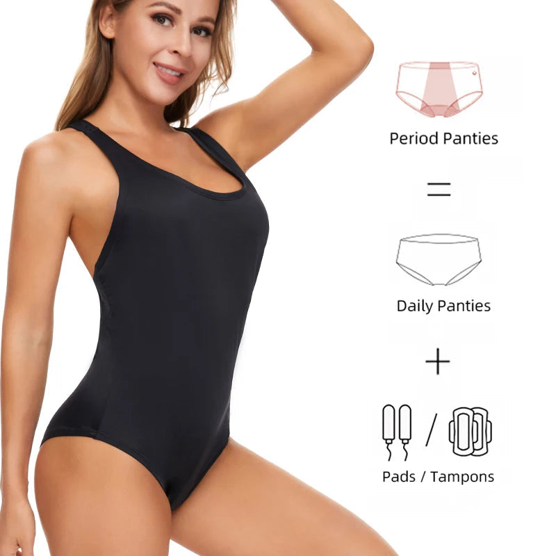 Menstrual Swimsuit Woman One Piece Period Swimwear Leak Proof Menstruation Period Underwear Absorbent Beachwear The Clothing Company Sydney