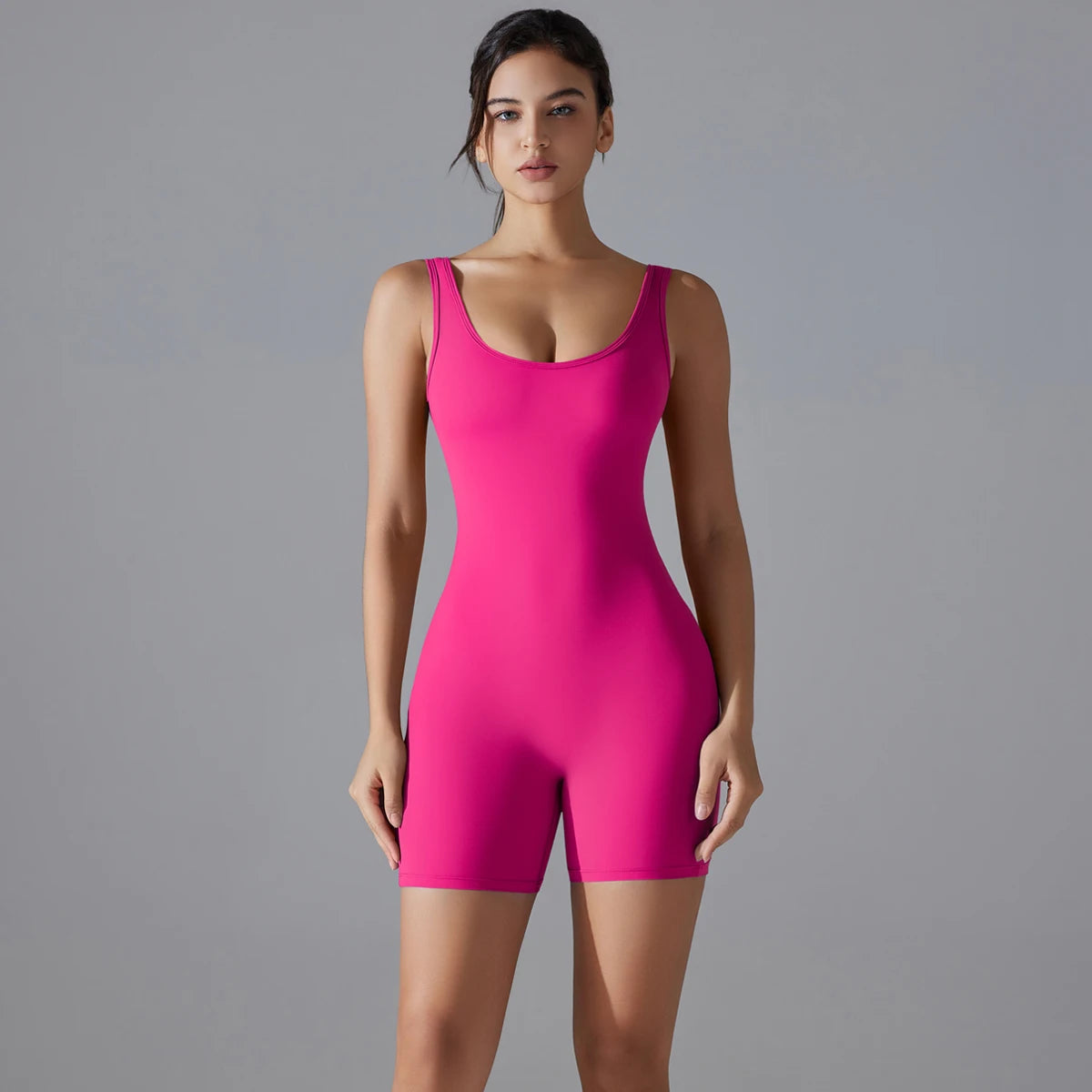 One Piece V Back Sports Jumpsuit Gym Romper Sleeveless Sportswear Bodysuit Women's Casual One-Piece Suit Yoga Clothing Set The Clothing Company Sydney
