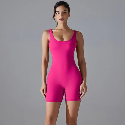 One Piece V Back Sports Jumpsuit Gym Romper Sleeveless Sportswear Bodysuit Women's Casual One-Piece Suit Yoga Clothing Set The Clothing Company Sydney
