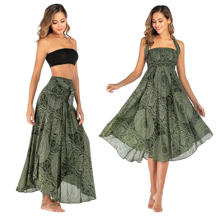 Bohemian Fashion Skirts Woman Long Boho Floral Elastic Waist Women's Skirt - The Clothing Company Sydney